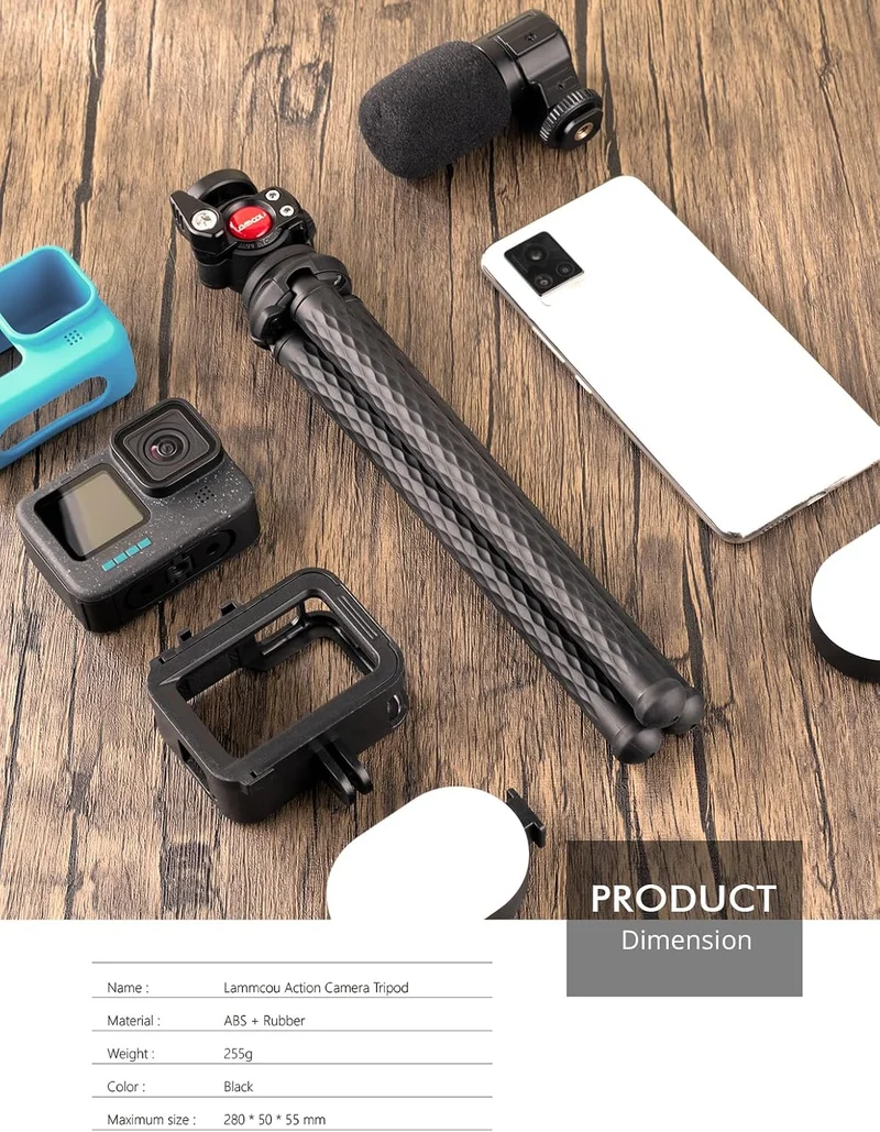 Lammcou Go Pro Stativ, Action Kamera Flexibel Octopus Gorrila Pod & Stativhalterung, Multistativ Kom
