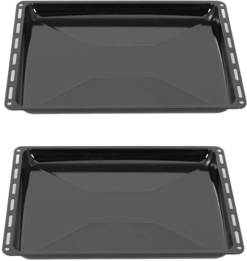 ICQN Backblech 422 x 370 x 30 mm Set, Emailliert Fettpfanne für Backofen und Herd, Passend für ELECT