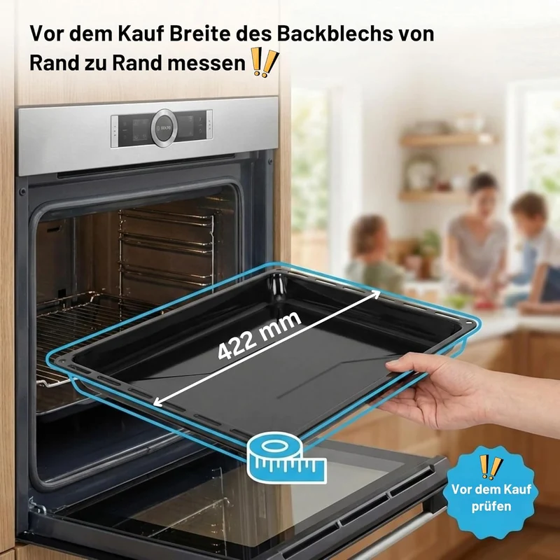 ICQN Backblech 422 x 370 x 30 mm Set, Emailliert Fettpfanne für Backofen und Herd, Passend für ELECT