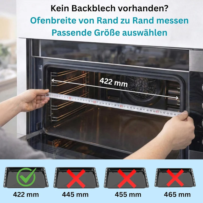 ICQN Backblech 422 x 370 x 30 mm Set, Emailliert Fettpfanne für Backofen und Herd, Passend für ELECT