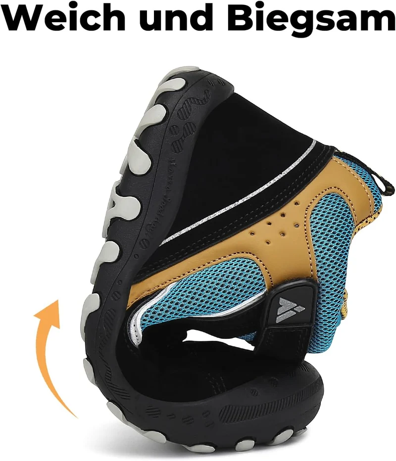 Mishansha Kinder Wanderschuhe Trekking Wanderstiefel Outdoor Trekkingschuhe 32 EU Verkehr Schwarz, 3