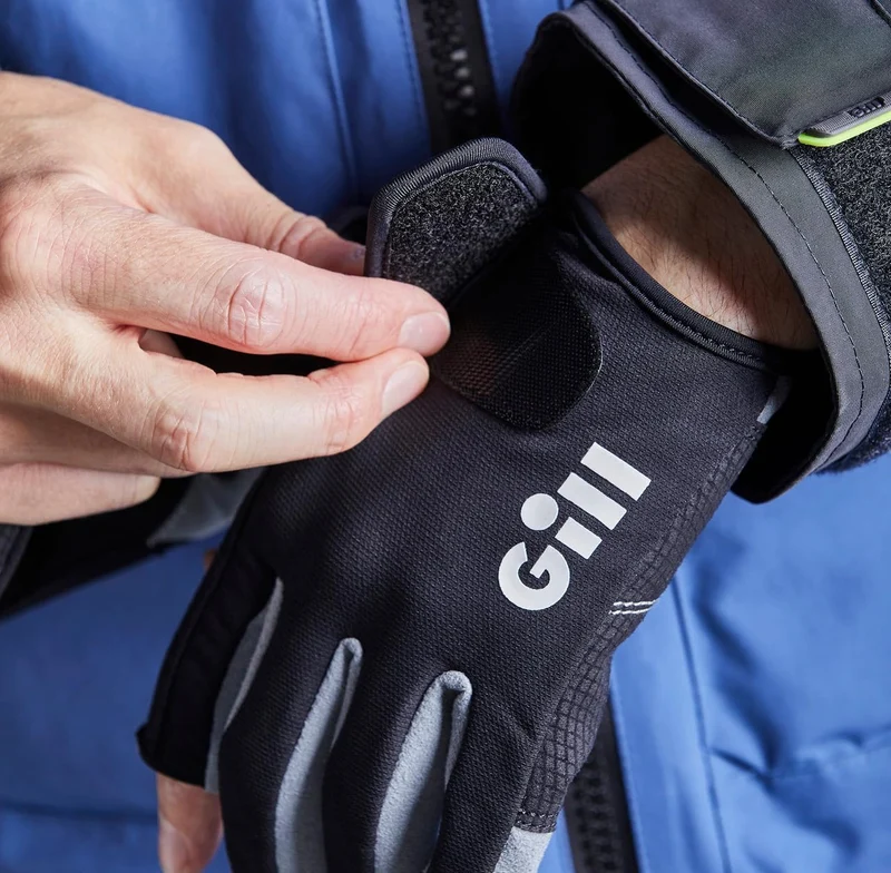 Gill Junior Deckhand Long Finger Sailing Gloves 2022 - Black, JUN