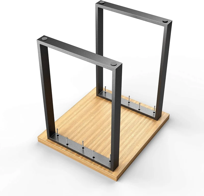 sossai® Stahl Tischkufen (pulverbeschichtet) TKK1 | Farbe: Anthrazit | 2 Stück | Breite 50 cm x Höhe