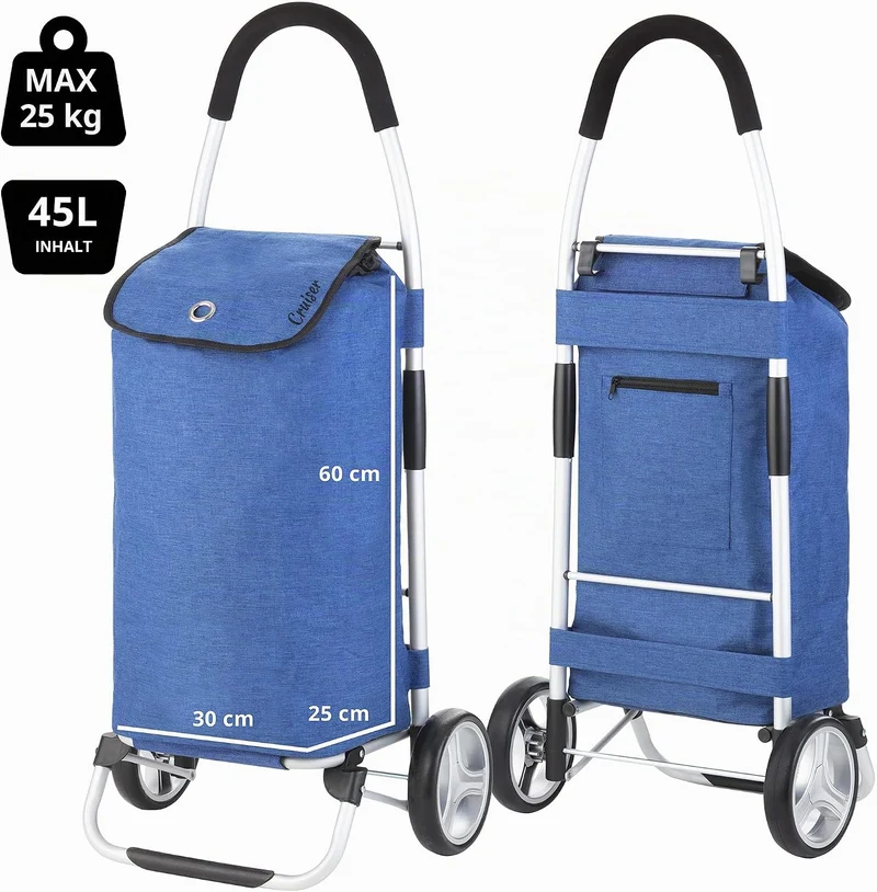 Cruiser Einkaufswagen 45 Ltr - Fatlbarer Einkaufstrolley Blau, Blau