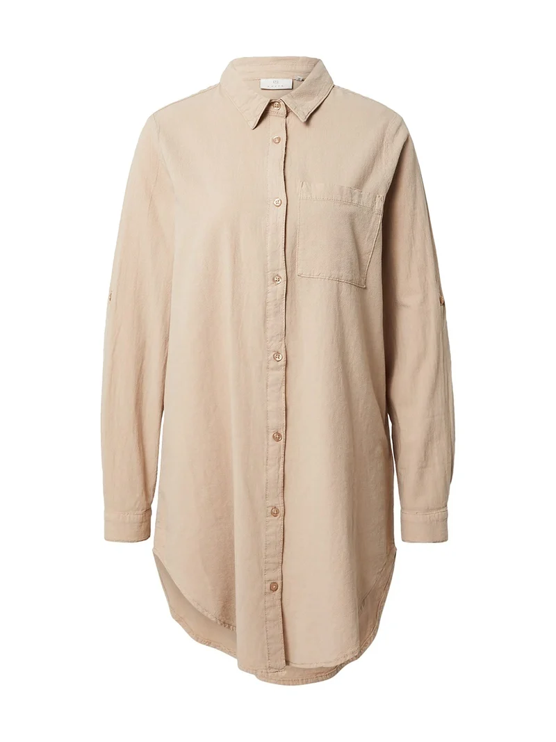 KAFFE KAnaya Shirt Tunic Damen Hemd Langarm Kragen Lang Casual Hemdbluse 34 Classic Sand, 34 Classic