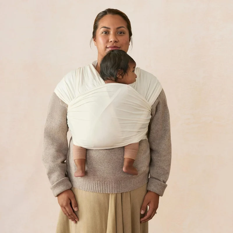 Ergobaby Babytragetuch für Neugeborene ab Geburt bis 11,3 kg, Aura Knit Tragetuch aus recycelten Sto
