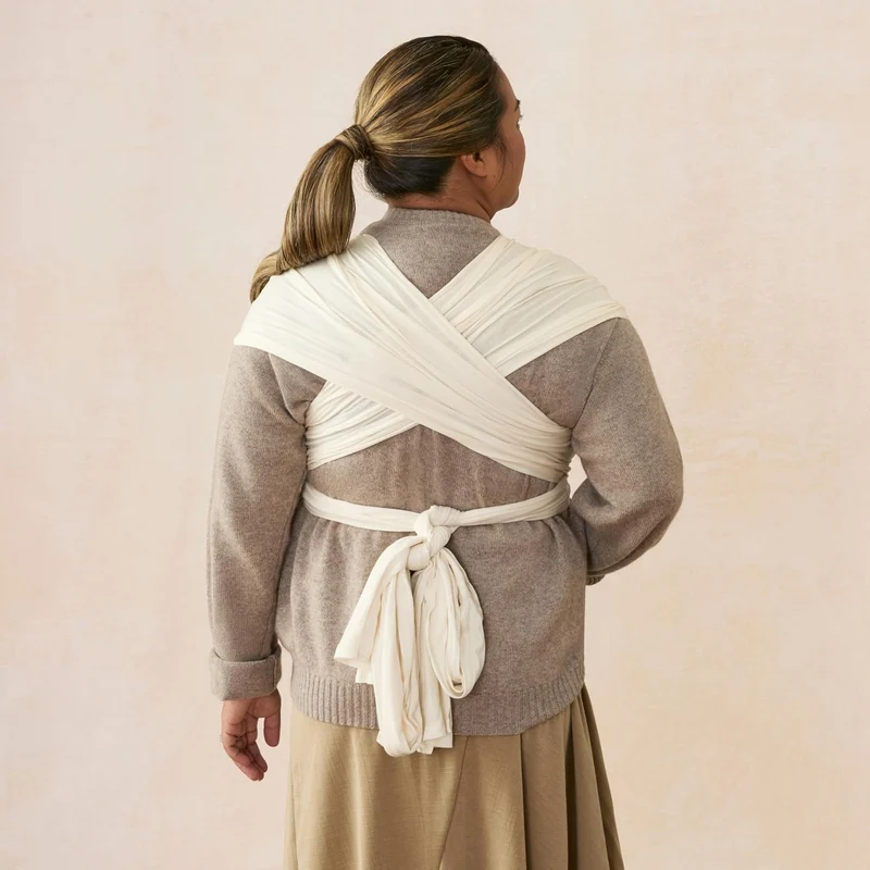 Ergobaby Babytragetuch für Neugeborene ab Geburt bis 11,3 kg, Aura Knit Tragetuch aus recycelten Sto