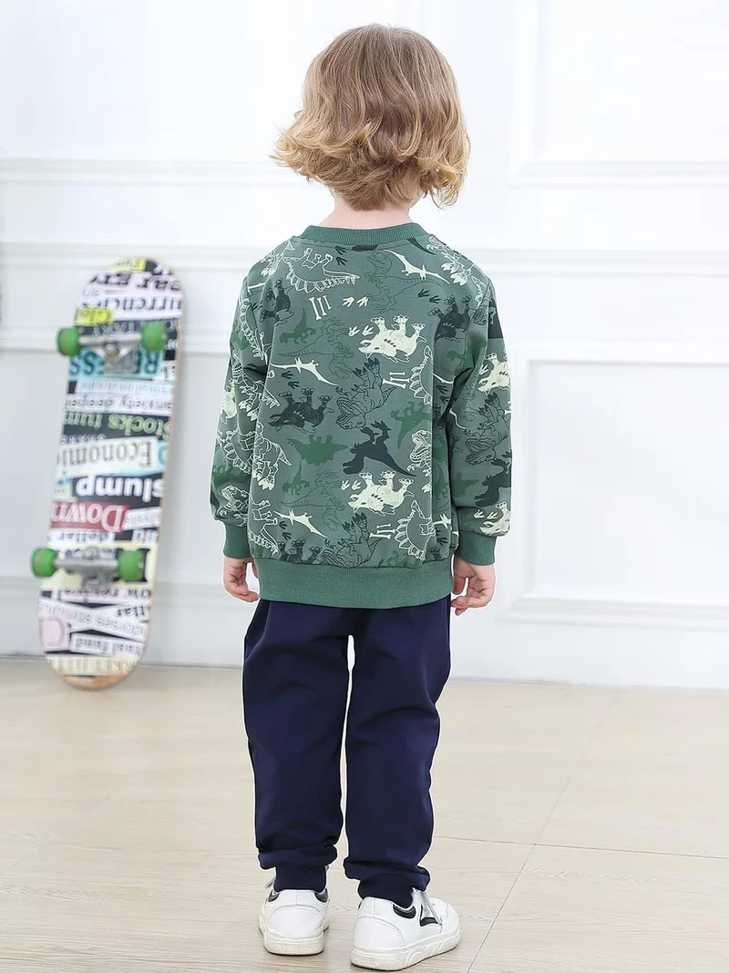 Volunboy Baby Jungen Dinosaurier kleidung, Kinder Pullover Jogginganzug Sweatshirt Langarmshirt und