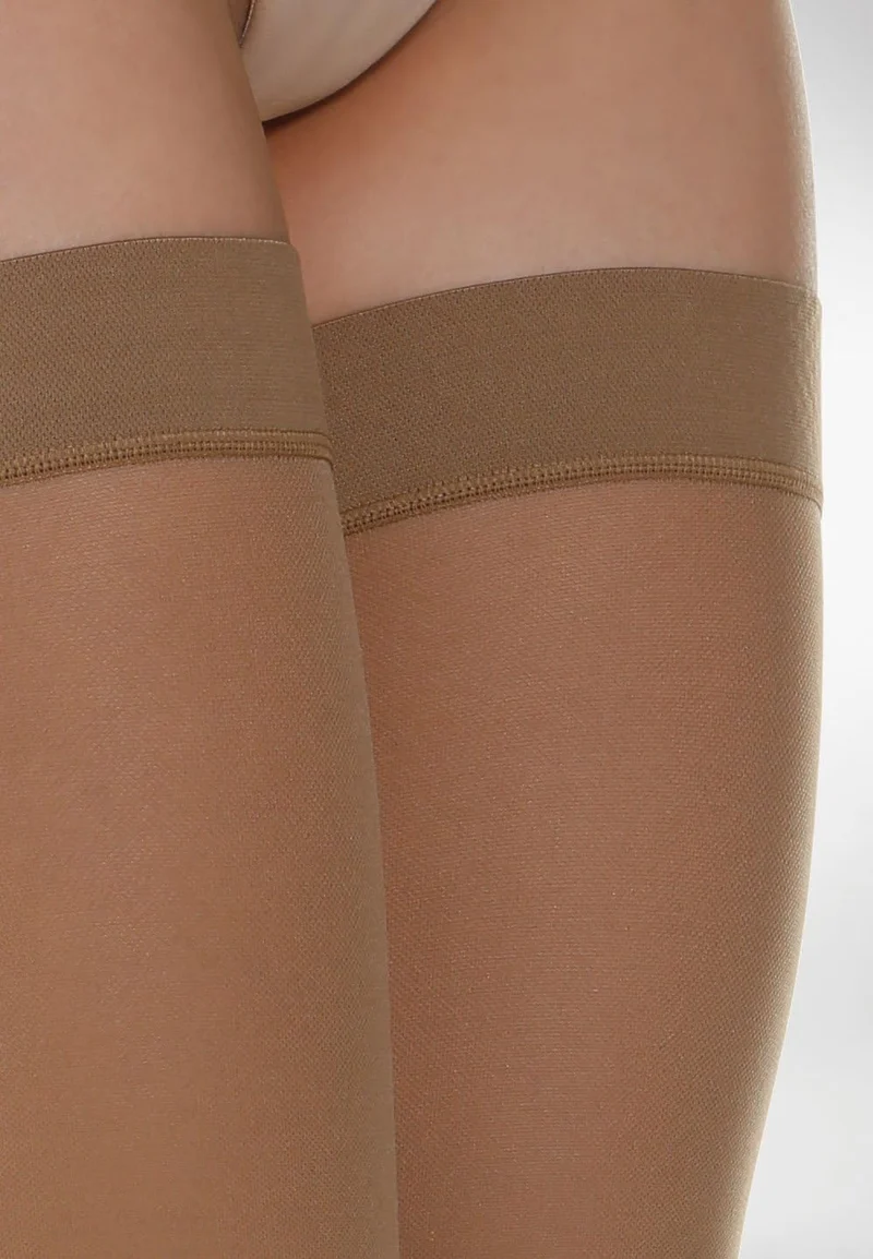 Relaxsan Basic 970 (Braun 1/S) Kompressionsstrümpfe Damen mit Silikonband, 22-27 mmHg, Stützstrümpfe