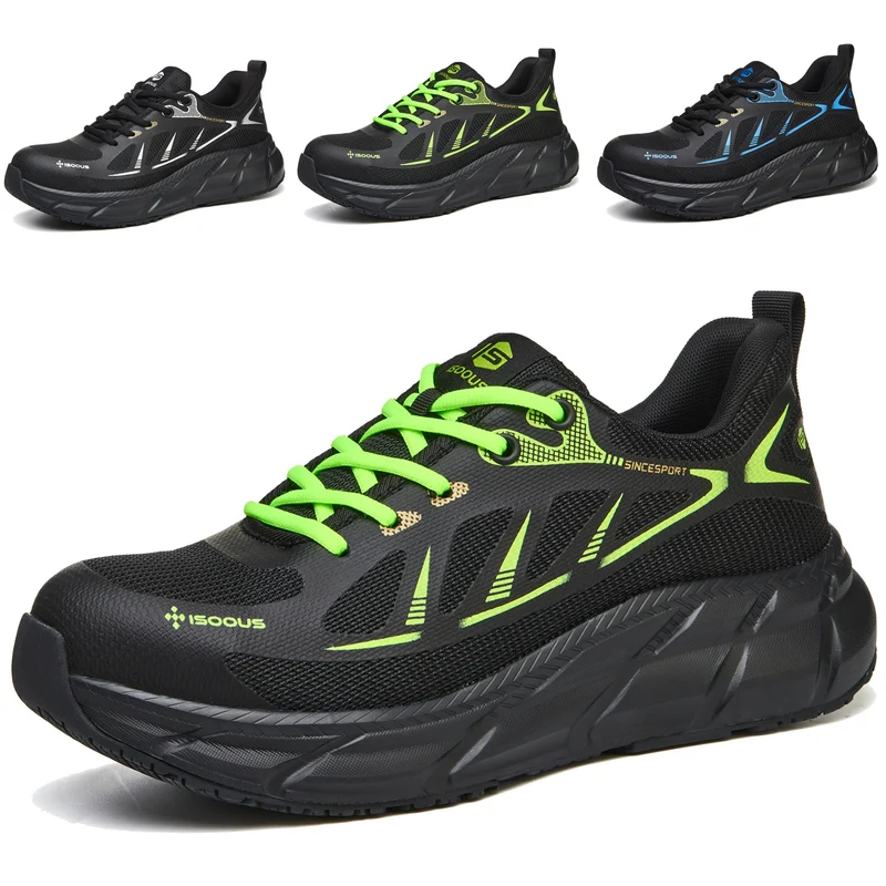 ISOOUS Arbeitsschuhe Herren Sicherheitsschuhe Damen Stahlkappenschuhe Sportlich Atmungsaktiv Schutzs