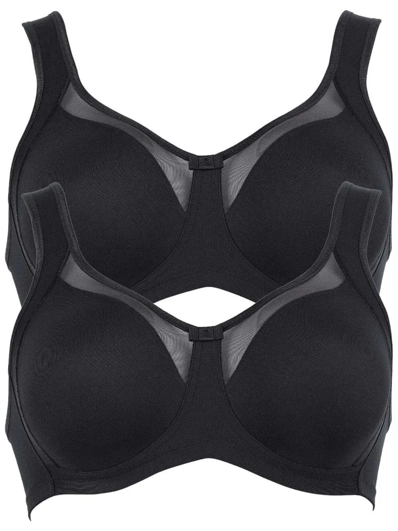 Anita 2er Sparpack Entlastungs BH Clara 5859 Gr. 75-110 B-E 75C Schwarz/Schwarz, 75C Schwarz/Schwarz