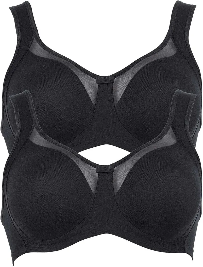 Anita 2er Sparpack Entlastungs BH Clara 5859 Gr. 75-110 B-E 75C Schwarz/Schwarz, 75C Schwarz/Schwarz
