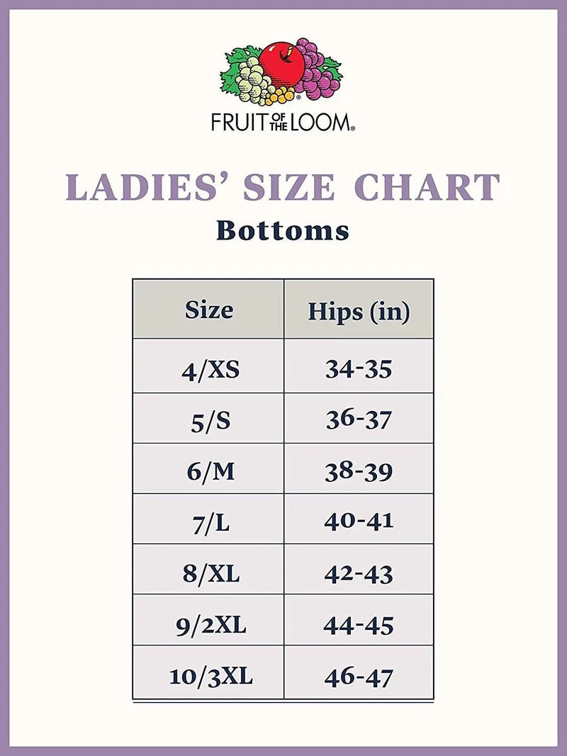 Fruit of the Loom Damen Underwear Panties (Regular & Plus Size) Unterwäsche im Bikini-Stil (6er Pack