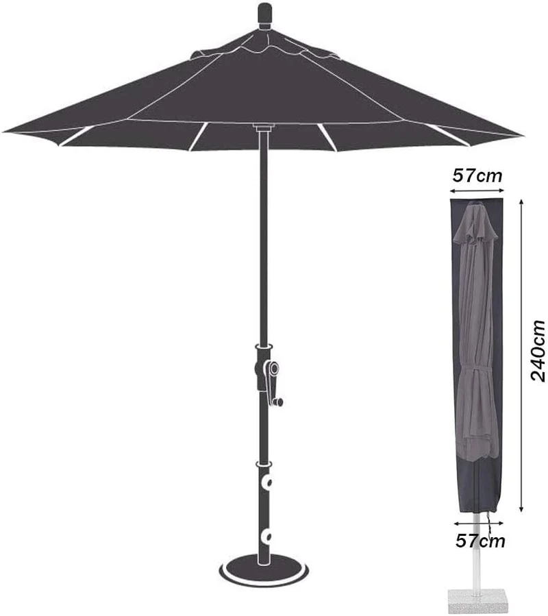 LZQpearl Schutzhülle Für Sonnenschirm, wasserdichte Sonnenschirm Abdeckung, Hochfeste, Reissfeste Ox