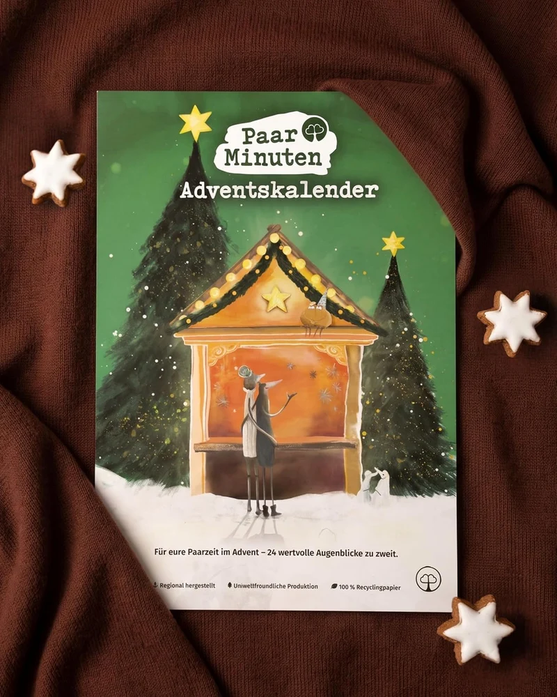 PaarMinuten Adventskalender 2026 – neu von Paarzeit: 24 Erlebnisse für Paare, passen in jeden Alltag
