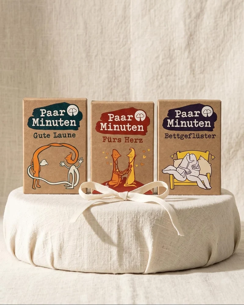 Paarzeit PaarMinuten Dreierpack – Einzigartige Geschenkidee zur Hochzeit, 3 Kartensets mit je 53 spi