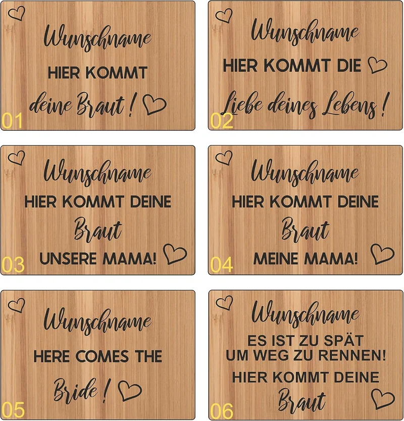 Schild für die Hochzeit, Vintage Schild aus Holz für die Trauung, Hier kommt die Braut personalisier
