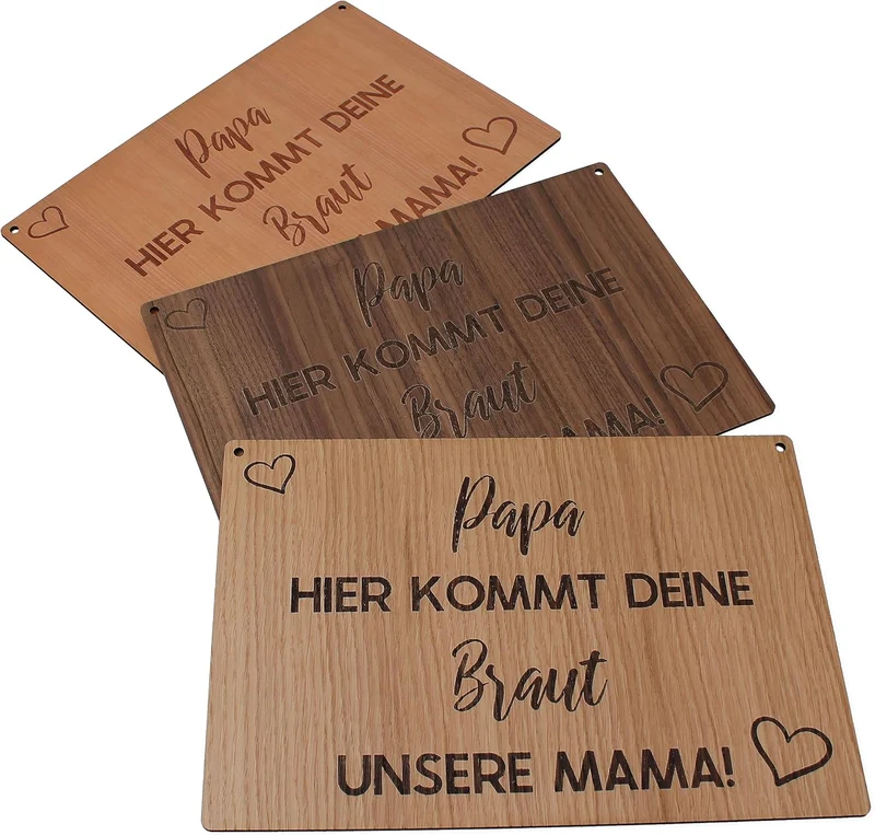 Schild für die Hochzeit, Vintage Schild aus Holz für die Trauung, Hier kommt die Braut personalisier
