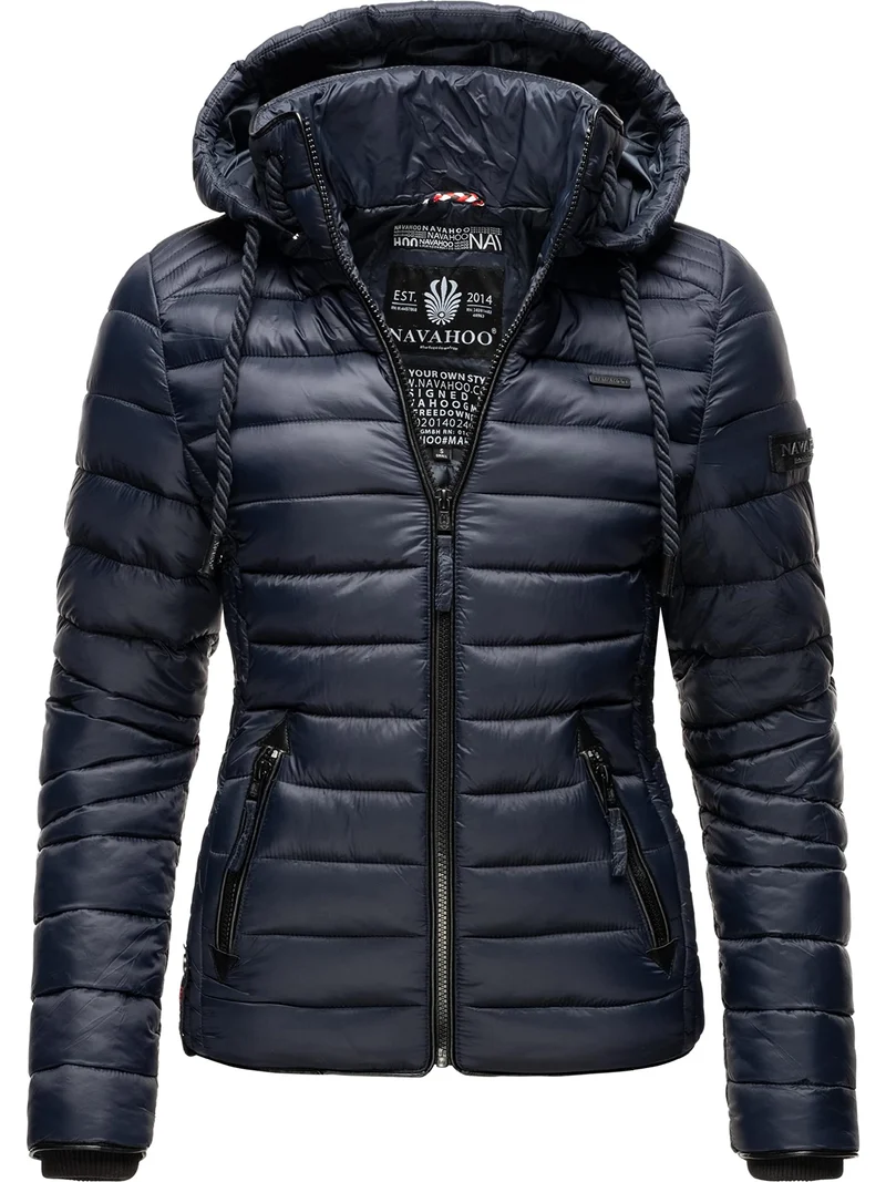 Navahoo Damen leichte Übergangsjacke Steppjacke mit Kapuze Lulana XS-XXL XS Navy, XS Navy