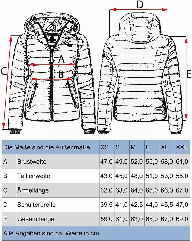 Navahoo Damen leichte Übergangsjacke Steppjacke mit Kapuze Lulana XS-XXL XS Navy, XS Navy