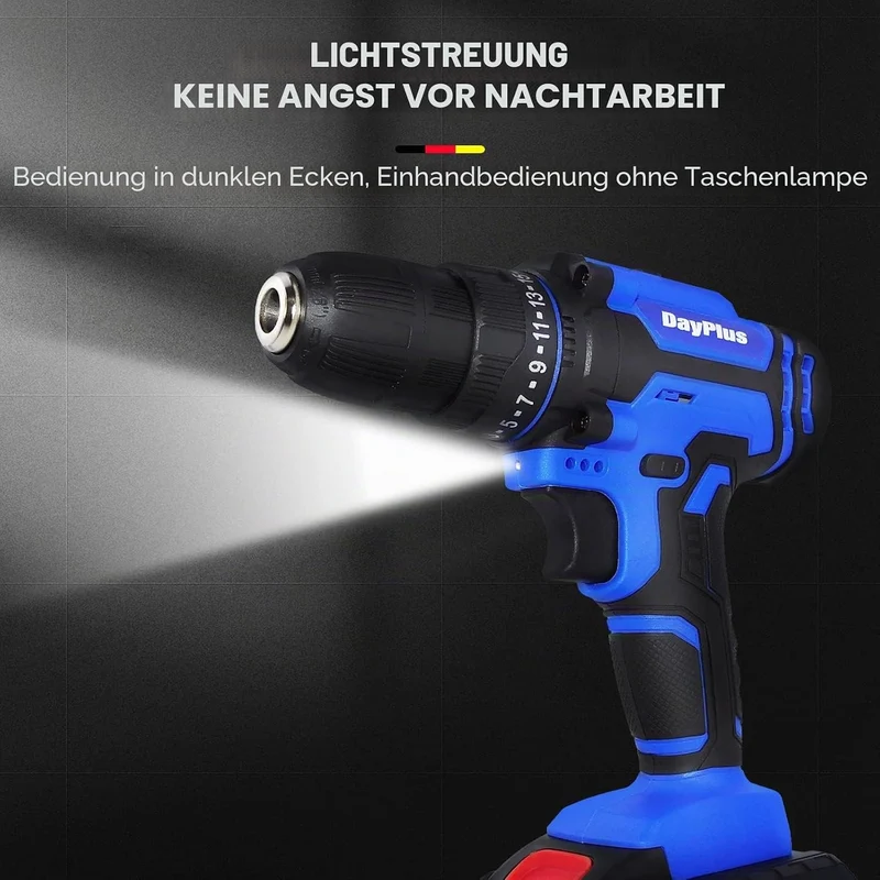 21V Akkuschrauber mit 1 Akkus Professional Schnellladung, Mini Akkuschrauber mit Schlagbohrfunktion,