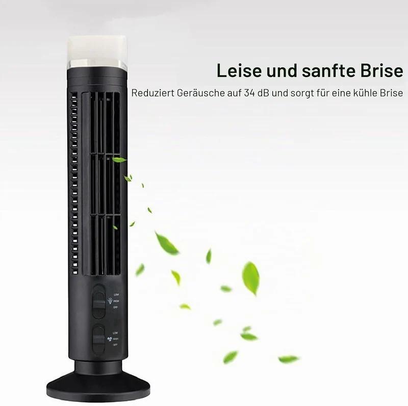 TOPINCN Turmventilator für Schlafzimmer mit Leichten ABS-Metallkomponenten, 90 Grad Oszillierender F