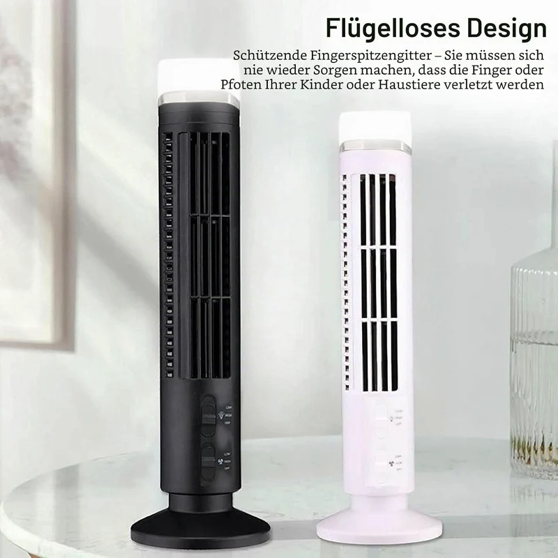 TOPINCN Turmventilator für Schlafzimmer mit Leichten ABS-Metallkomponenten, 90 Grad Oszillierender F