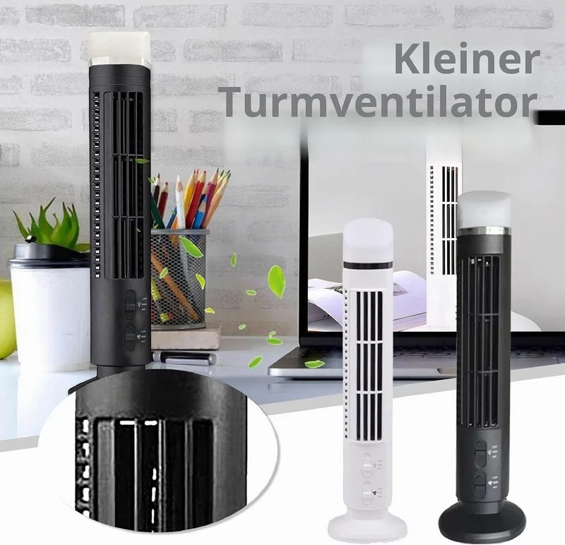 TOPINCN Turmventilator für Schlafzimmer mit Leichten ABS-Metallkomponenten, 90 Grad Oszillierender F