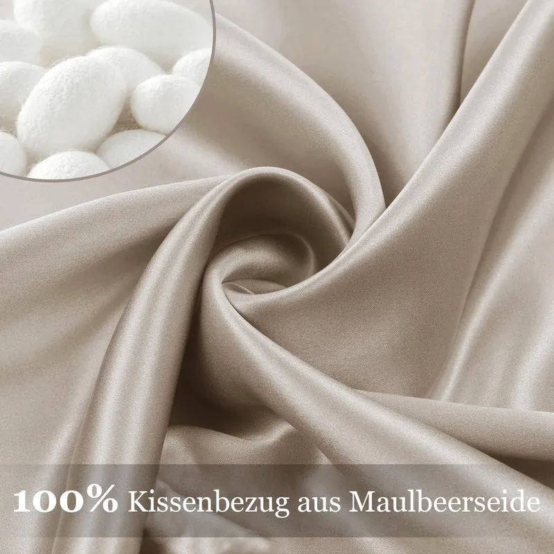 Adubor Seidenkissenbezug 40x60 cm für Haar und Haut, mit verstecktem Reissverschluss, beide Seiten,