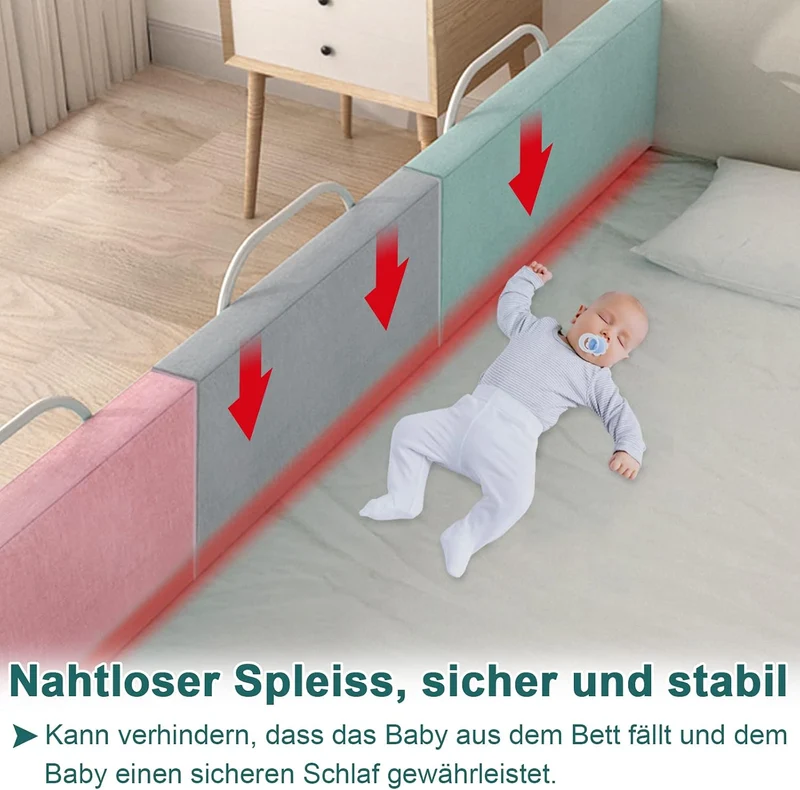 YUENFONG Bettgitter Bettschutzgitter 60cm Rausfallschutz für Kinder Höhenverstellbar Kinderbettgitte