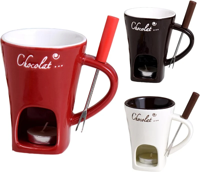 Yulokdwi Schokoladen Fondue Becher, Schokoladenschmelzbecher, Fondue-Schokoladentopf-Set, Fondue-Sch