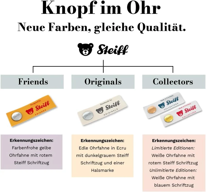 Steiff Kuscheltier Bearzy Teddybär, Süsses Stofftier, Jungen, Mädchen & Babys ab 0 Monaten, Soft Cud