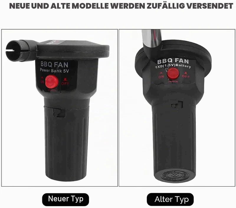Haofy USB Grillgebläse Akku Grill, Tragbares Grillgebläse USB, Handventilator Grill, Luftgebläse Gri