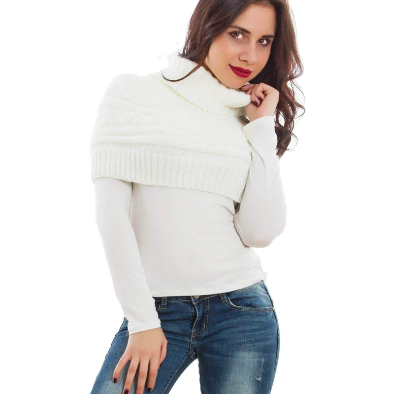 Toocool - Damen-Schulterbezug mit Kragen, Schal, Bolero Tricot, Rollkragen, Poncho LO-AS0430 Einheit