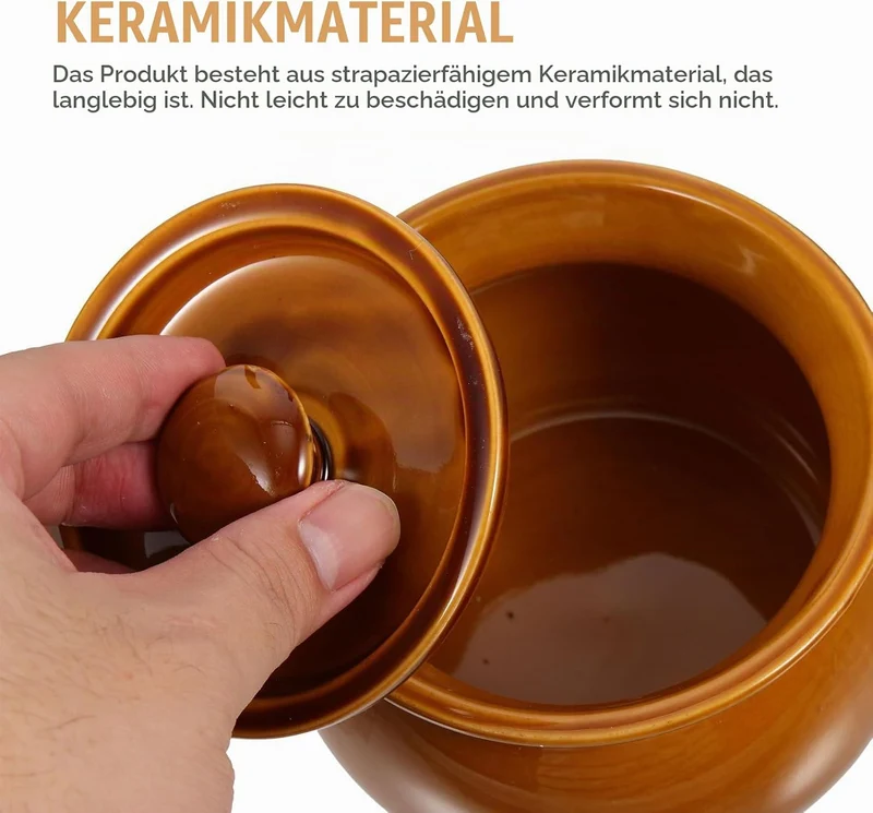 Happyyami Kleiner Keramik Schmortopf Mit Deckel Steinguttopf Chinesischer Schmortopf Porzellan Cocot