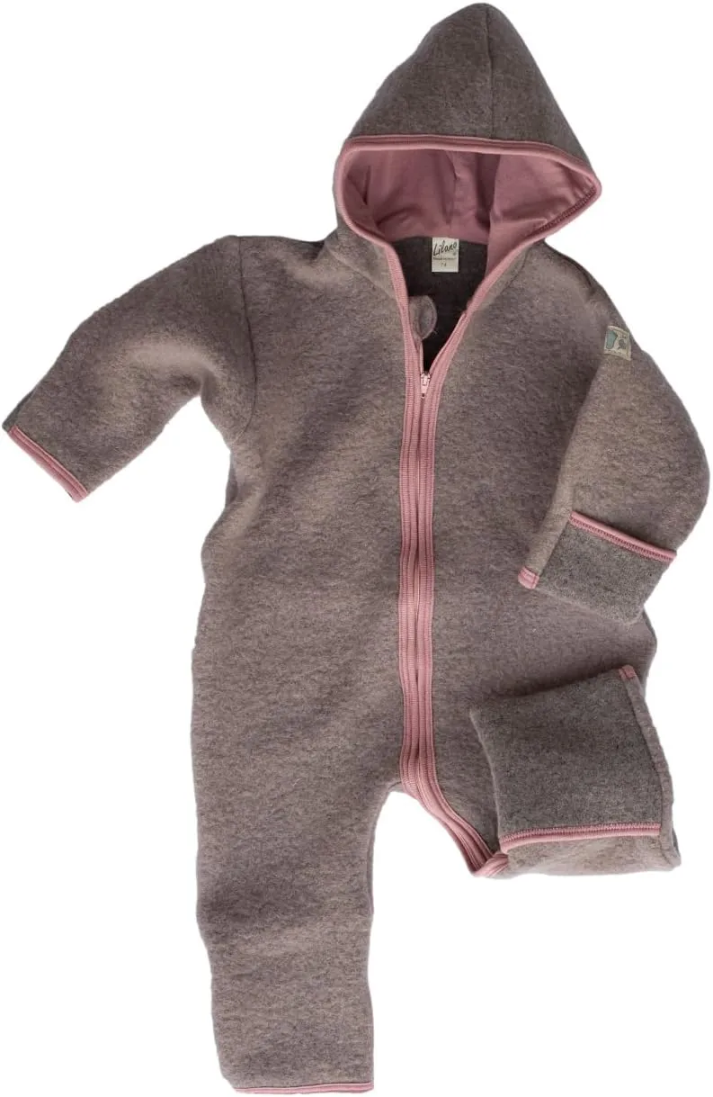 Lilano, Wollfilz Winter Anzug mit gefütterter Kapuze, 80% Wolle (kbT), 20% Baumwolle (KBA) 74 Mauve,