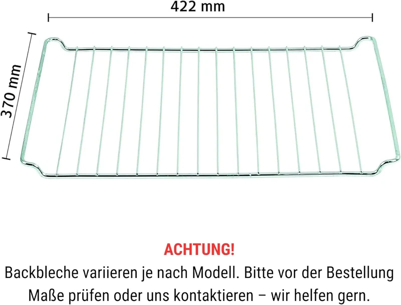 ICQN 422 x 370 mm Gitter, Backofenrost für Backofen und Herd, Passend für ELECTROLUX, AEG, IKEA, ZAN
