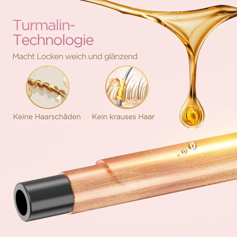 Lockenstab 9mm BESTOPE PRO, Lockenstab Kleine Locken, Multi-Temperatur, Verlängerung Design Hair Cur