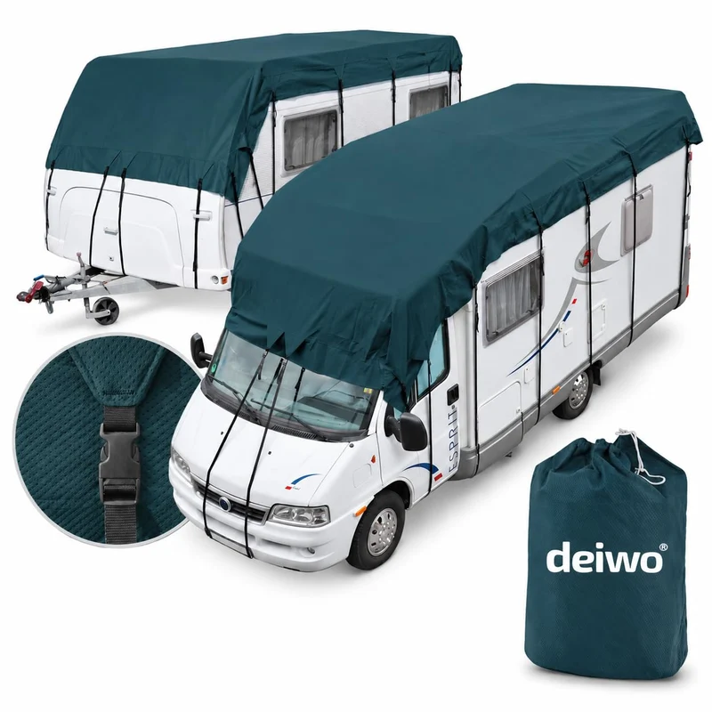 Wohnwagen & Wohnmobil Schutzdach | 6 x 3 m | vierlagig | wintertauglich | Midnight Olive, 6 x 3 m