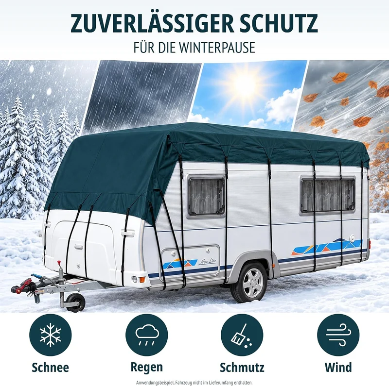 Wohnwagen & Wohnmobil Schutzdach | 6 x 3 m | vierlagig | wintertauglich | Midnight Olive, 6 x 3 m