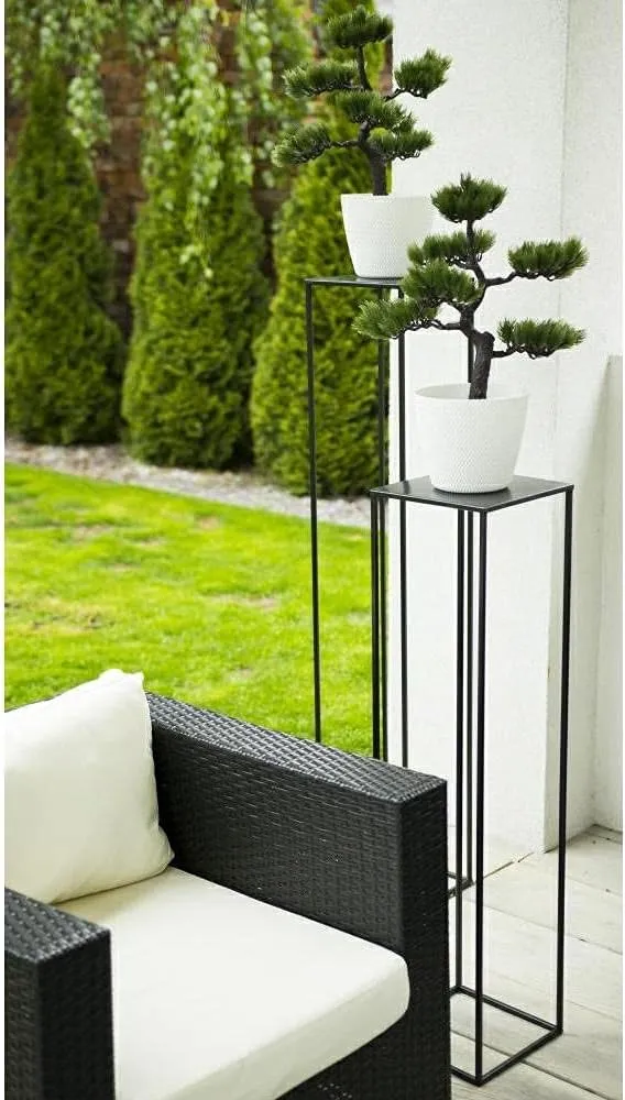 HowHomely Blumenständer Metall Schwarz 130 cm Hoch - Solider und Robuster Blumenhocker Metall - Pfla