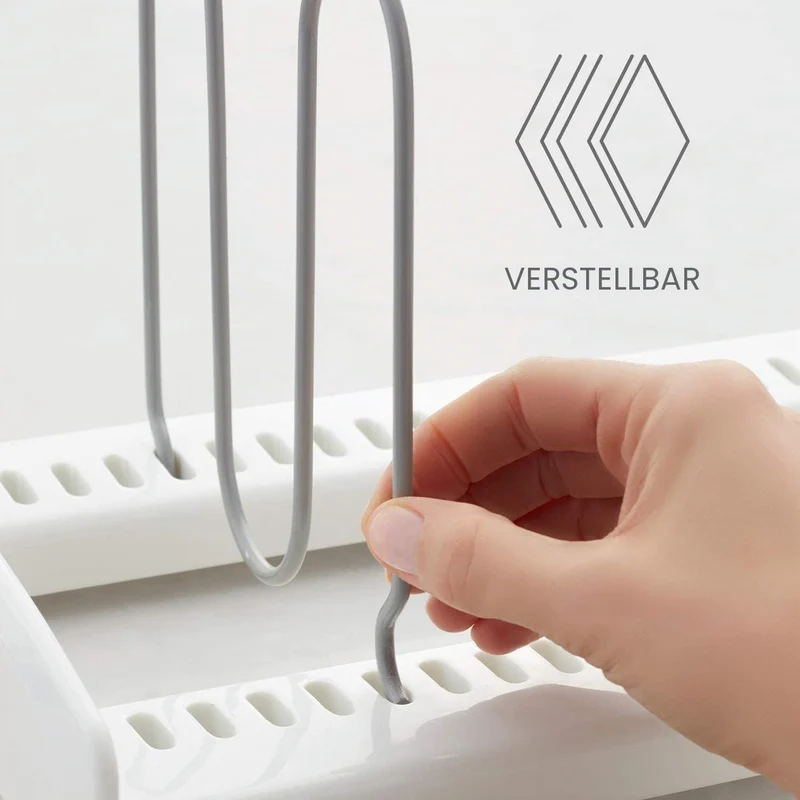 YouCopia Storemore Verstellbarer Pfannen- und Deckelständer, Standard, Weiss, Adjustable Adjustable