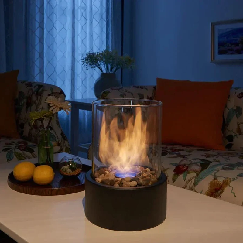 GemütlicheFlamme Tisch Kamin – Moderner Bioethanol-Tischkamin mit echtem Flammenspiel & skandinavischem Gestaltung
