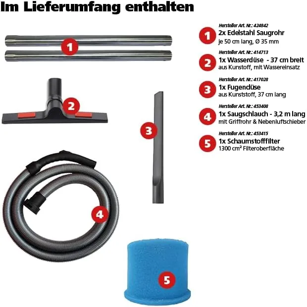 Starmix uClean LD-1445 Wet - Nass-/Trockensauger mit Ablassschlauch, stabilem Fahrgestell, 1400 W, 4