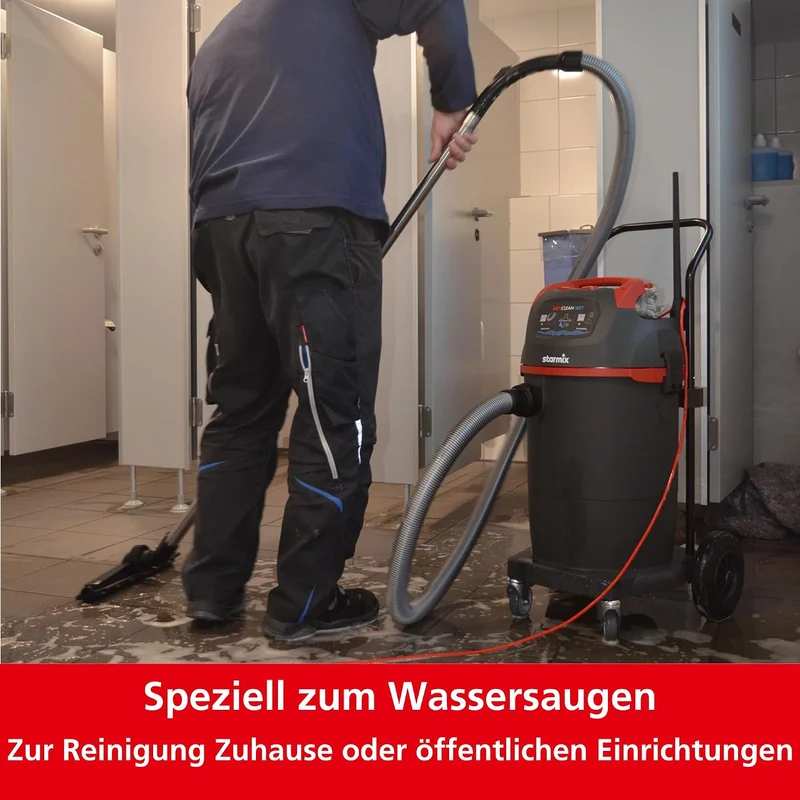Starmix uClean LD-1445 Wet - Nass-/Trockensauger mit Ablassschlauch, stabilem Fahrgestell, 1400 W, 4