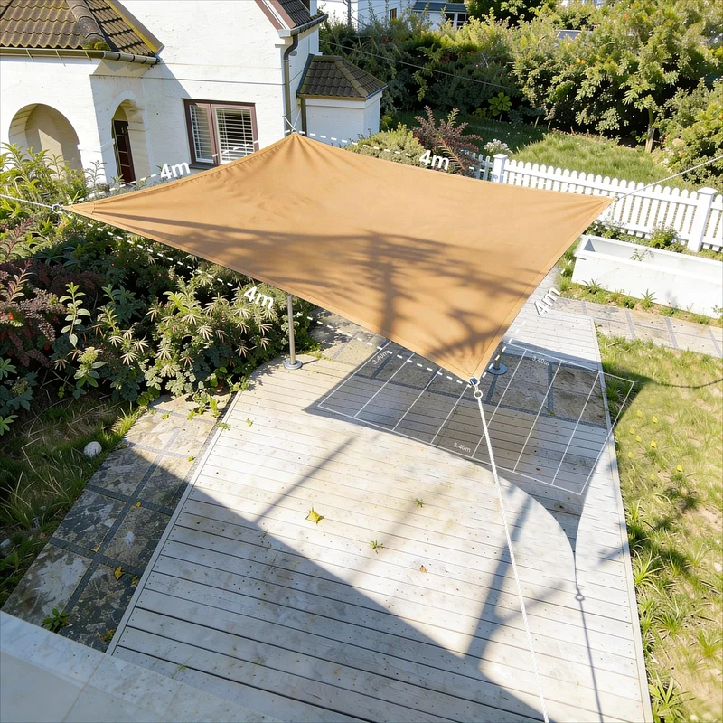 HAIKUS Sonnensegel 4x4 m Quadratisch, Premium HDPE UV Schutz Sonnenschutz Atmungsaktiv Wetterbeständ