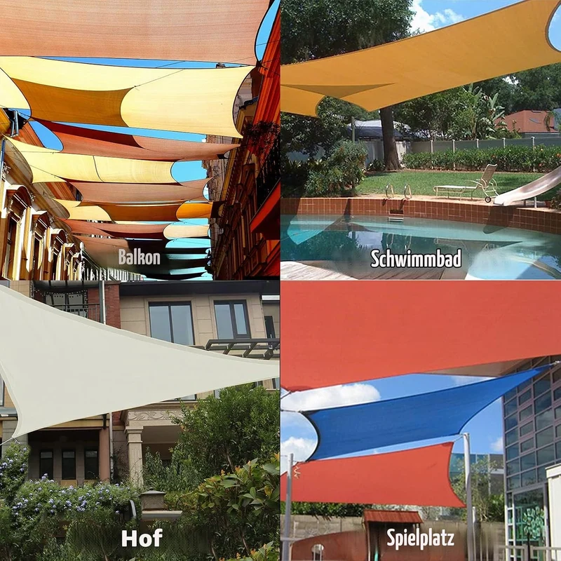 HAIKUS Sonnensegel 4x4 m Quadratisch, Premium HDPE UV Schutz Sonnenschutz Atmungsaktiv Wetterbeständ