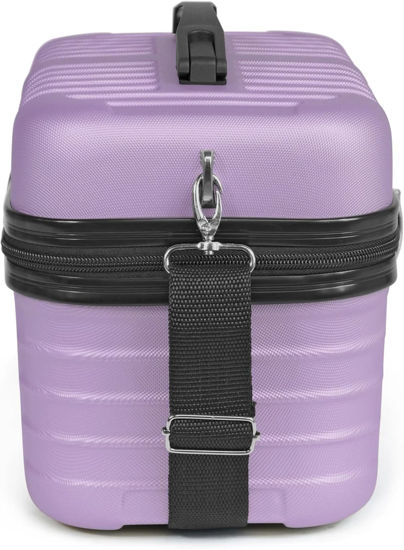 KINSTON Vanity Case Hartschale mit Schulterriemen – Kulturbeutel Reise Kosmetik – Hartschale mit Gri
