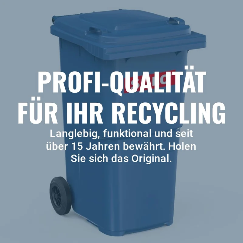 plasteo SULO Mülltonnen 2X 240L HD-PE UV-beständig Made in Germany | 2 robuste 240L Abfalltonnen aus