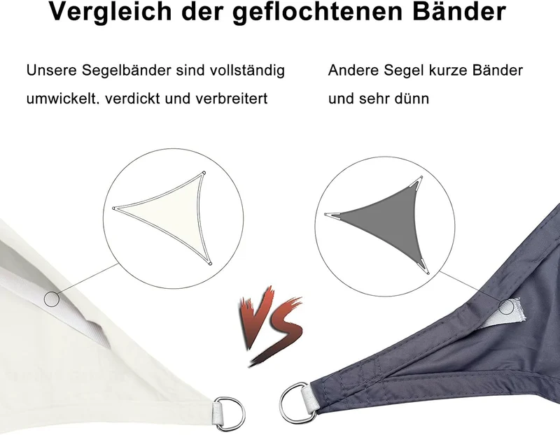 SUNNY GUARD Sonnensegel Wasserdicht 3x3x4.25m Dreieckig Sonnenschutz Wetterschutz Segel Baldachin UV
